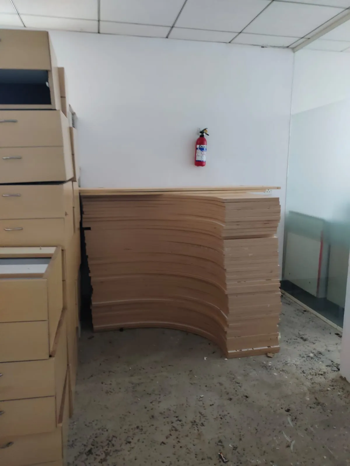 A cleared corporate workspace area during a commercial office relocation handling project in Electronic City